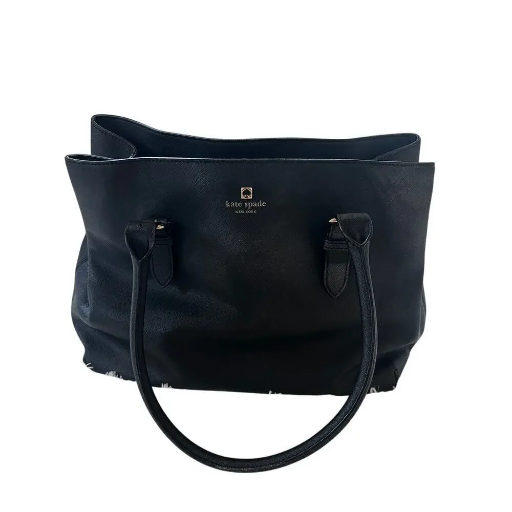 Kate Spade black leather tote bag - Picture 1 of 8